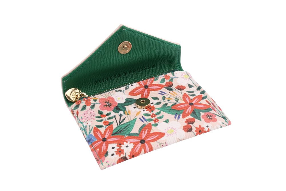 Painted and Pressed Floral Coral and Pink Purse - Image 2