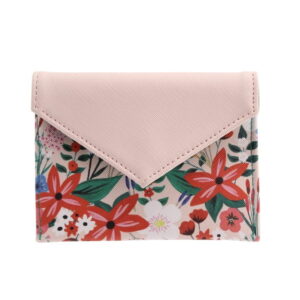 Painted and Pressed Floral Coral and Pink Purse