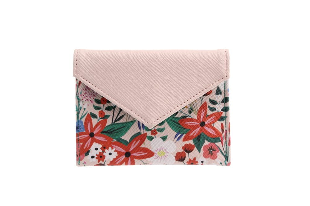 Painted and Pressed Floral Coral and Pink Purse