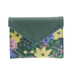 Painted and Pressed Floral Green Purse