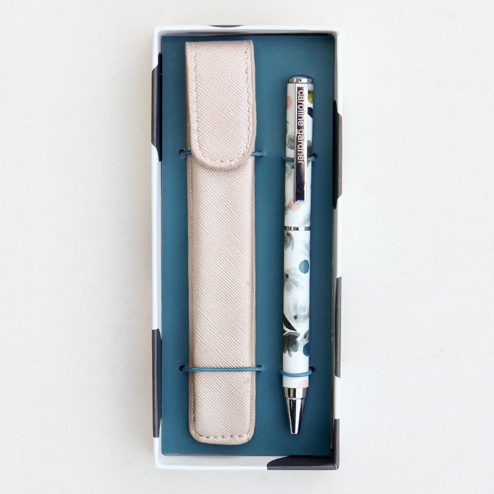 Rose Tinted Pen and Metallic Pouch Gift Set - Caroline Gardner