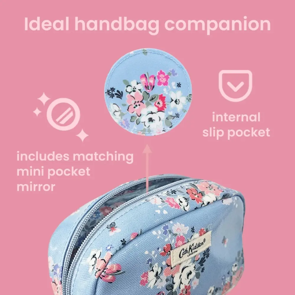 Cath Kidston - Clifton Rose Make Up Bag with Pocket Mirror - Image 2