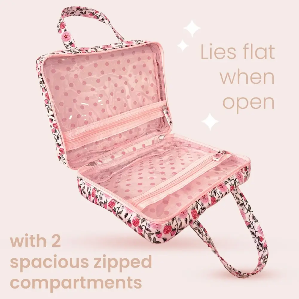 Cath Kidston - Strawberry Two Part Wash Bag with Handles - Image 2