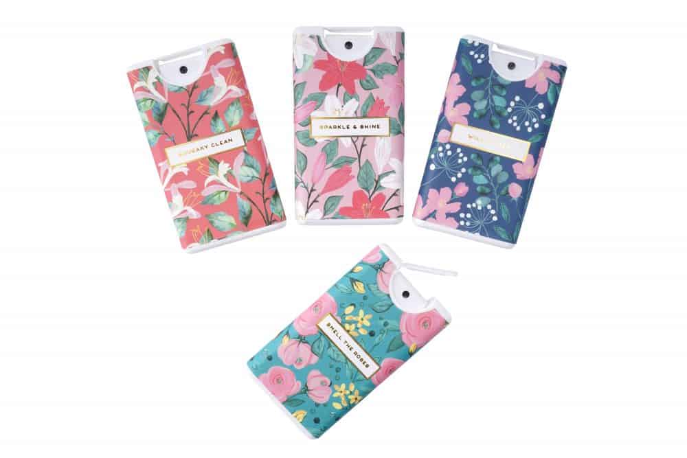 Willow and Rose Floral Hand Sanitiser Set of 4