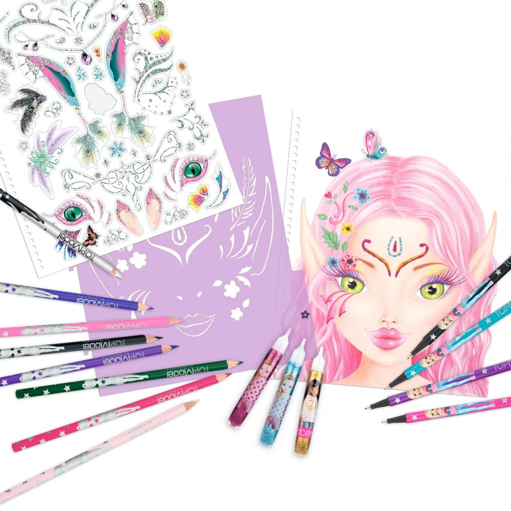 Top Model Create Your Fantasy Face Colouring Book - Depesche - Image 2