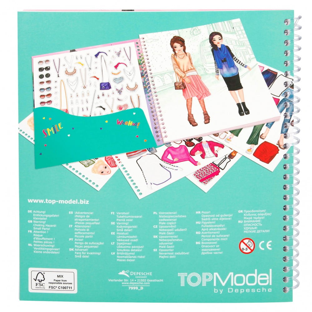 TOP Model Dress Me Up Sticker Colouring Book - Depesche - Image 2
