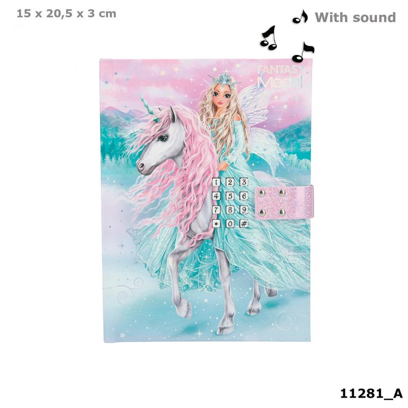 Top Model Fantasy Musical Lockable Secret Diary With Code - Ice Fairy and Unicorn - 11281 - Depesche