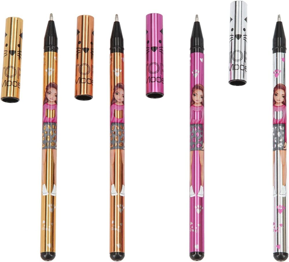 TOP Model Metallic Gel Pens Set of 4 in Gold Silver Bronze Pink 7511_A2 - Depesche - Image 2
