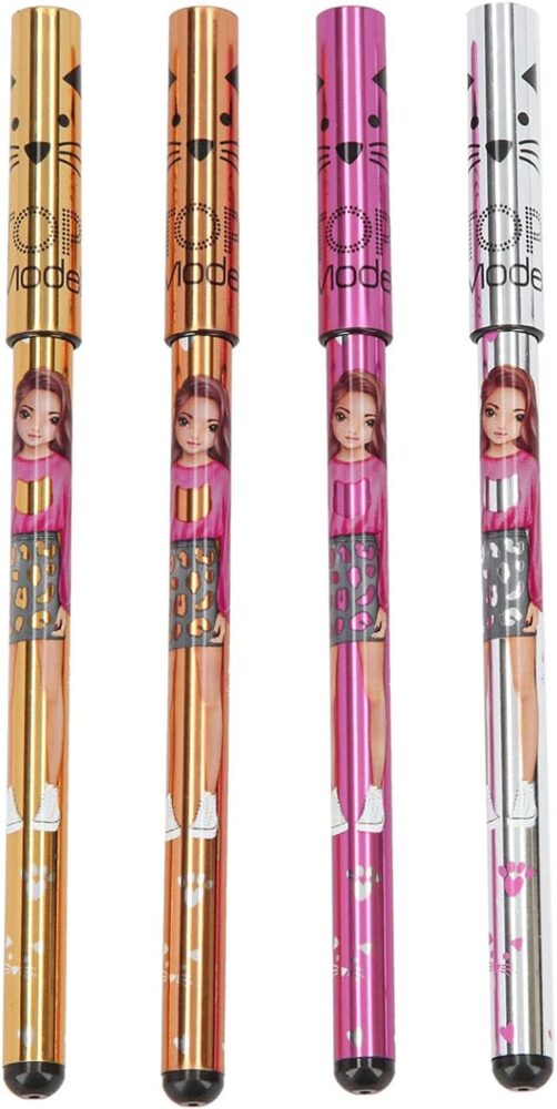 TOP Model Metallic Gel Pens Set of 4 in Gold Silver Bronze Pink 7511_A2 - Depesche - Image 3