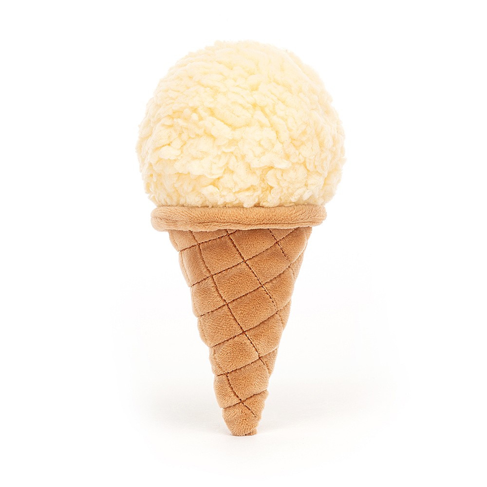 Jellycat Amuseables Irresistible Vanilla Ice Cream Cone, 18x8cm - Image 2