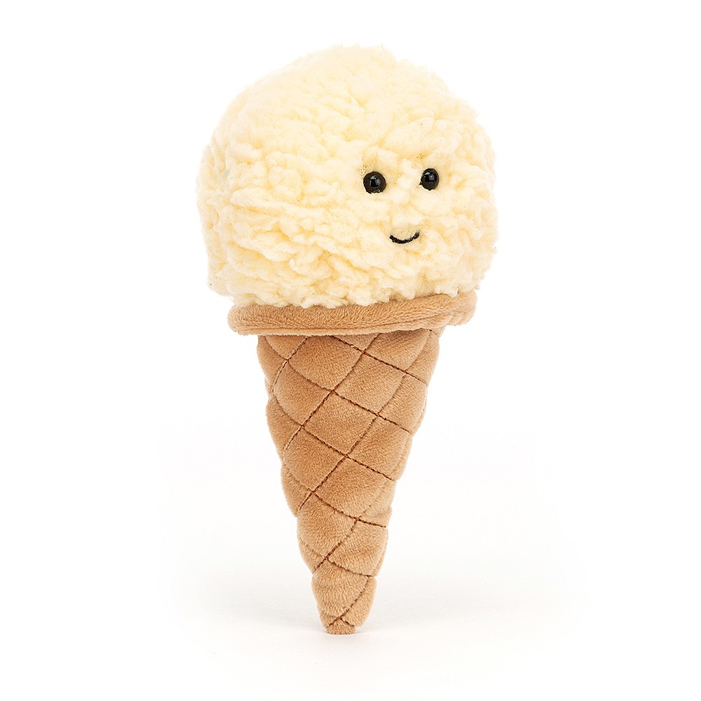 Jellycat Amuseables Irresistible Vanilla Ice Cream Cone, 18x8cm