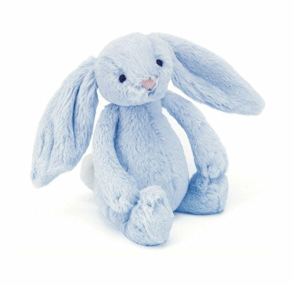 Jellycat Bashful Blue Bunny Rattle - Small 18 cm
