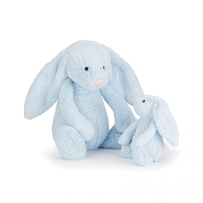 Jellycat Bashful Blue Bunny Rattle - Small 18 cm - Image 2