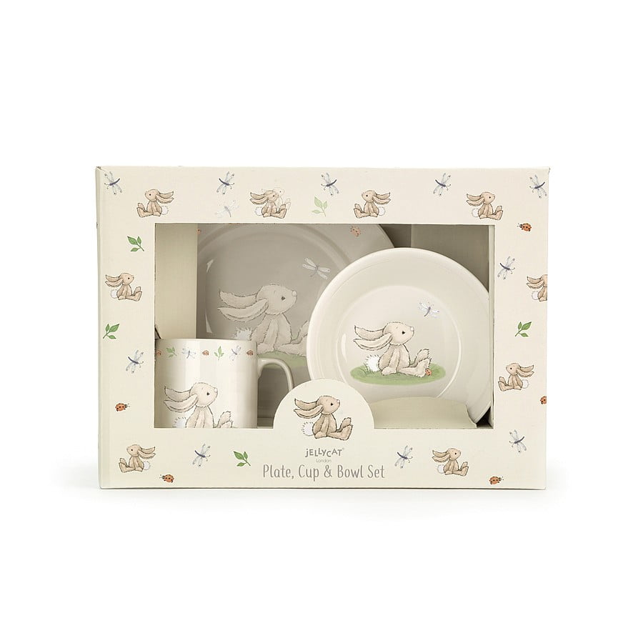 Jellycat Bashful Bunny Bowl, Cup & Plate Set - Image 2