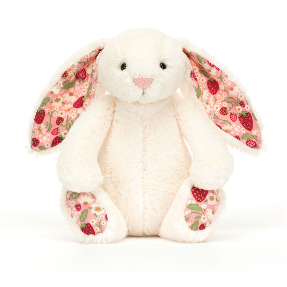 Jellycat Blossom Cream Bunny 'Berry' - Small 18cm x 9cm x 8cm - Image 3