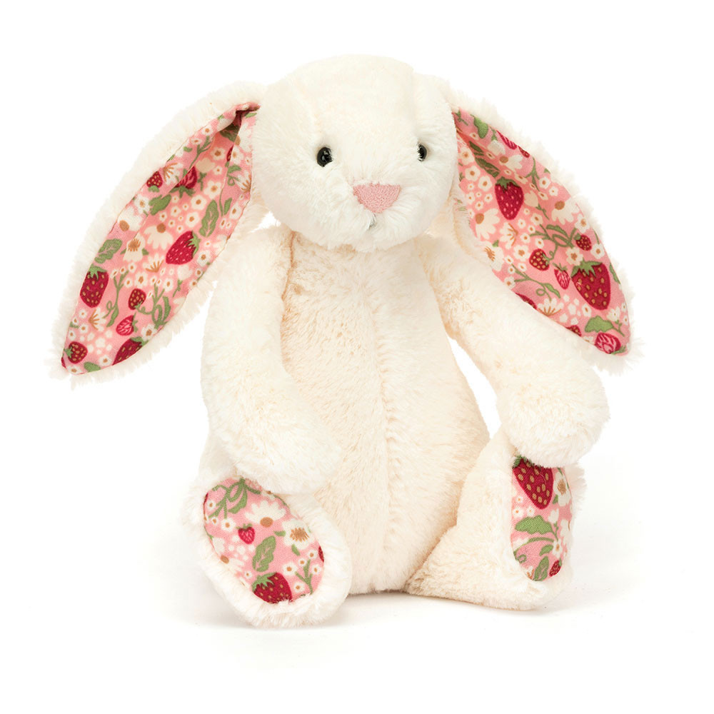Jellycat Blossom Cream Bunny 'Berry' - Small 18cm x 9cm x 8cm