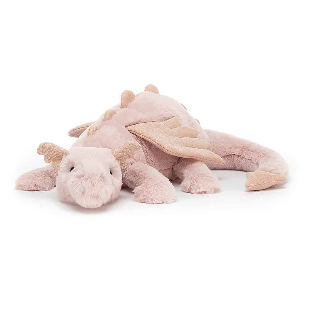 Jellycat Rose Dragon - Large, 12cm x 14cm x 50cm