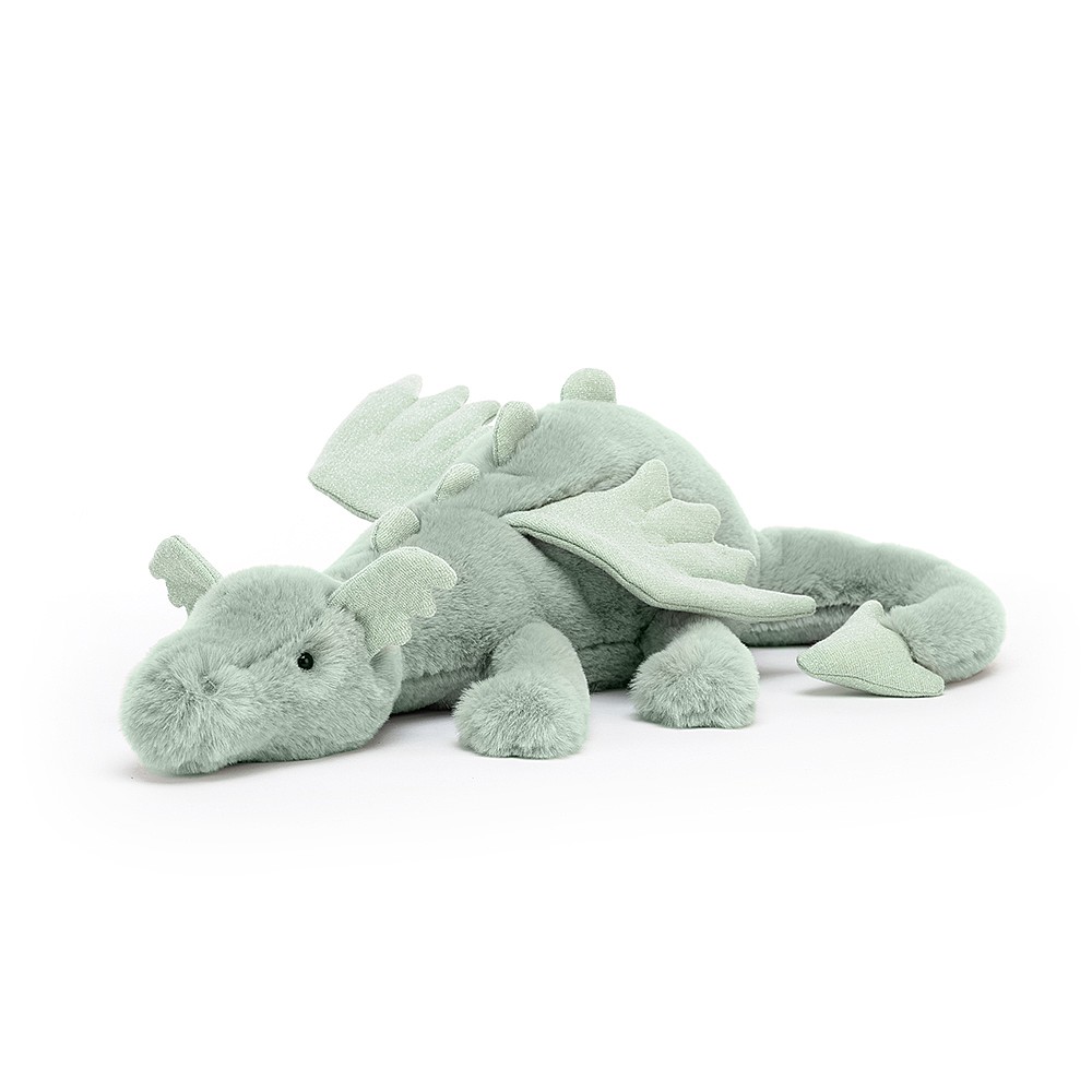 Jellycat Sage Dragon - Large, 12cm x 14cm x 50cm