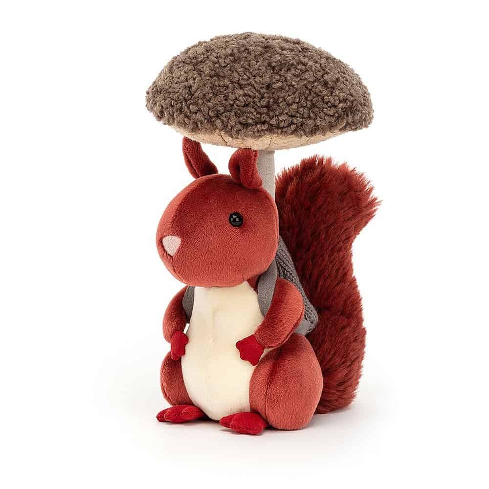 Jellycat Fungi Forager Squirrel - 20 x 9 cm