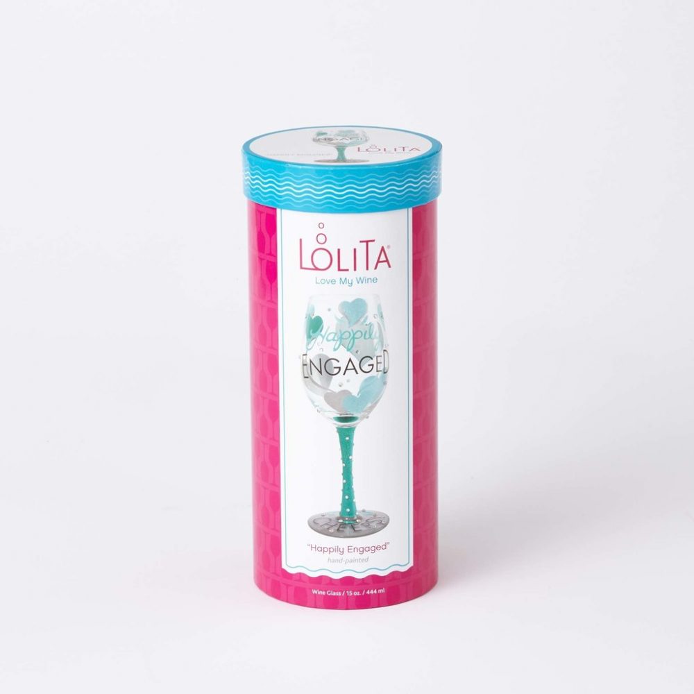 Lolita Happily Engaged Hand Painted Wine Glass - Image 4