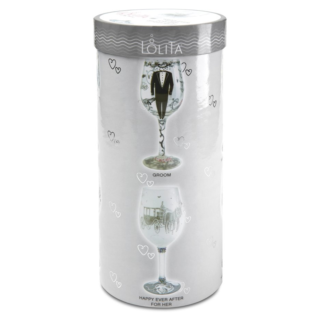 Lolita Wedding Bouquet Hand Painted Wine Glass - Image 3