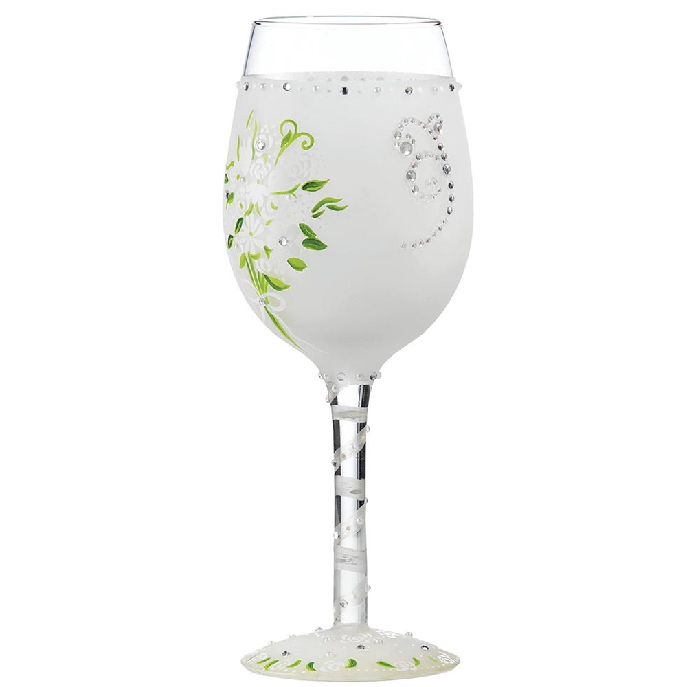 Lolita Wedding Bouquet Hand Painted Wine Glass - Image 2