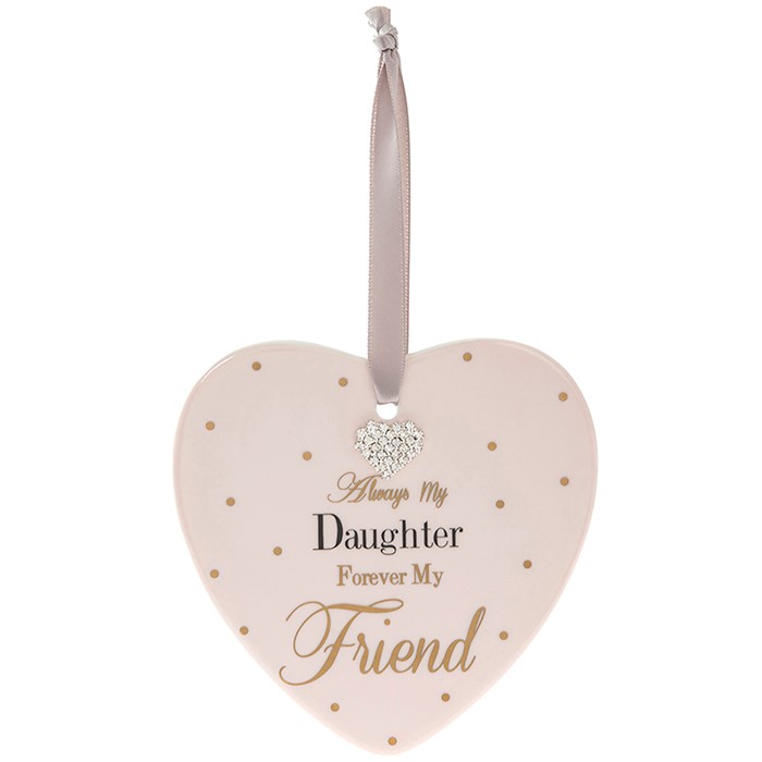 Mad Dots 'Always My Daughter Forever My Friend' Ceramic Heart Hanger