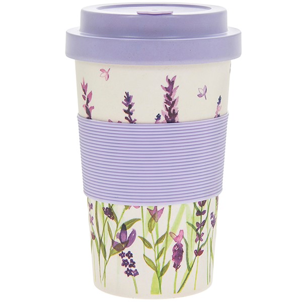 Purple Lavender Bamboo Travel Mug