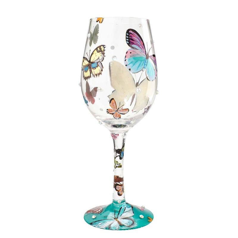 Lolita Butterflies Hand Painted Wine Glass - Image 2