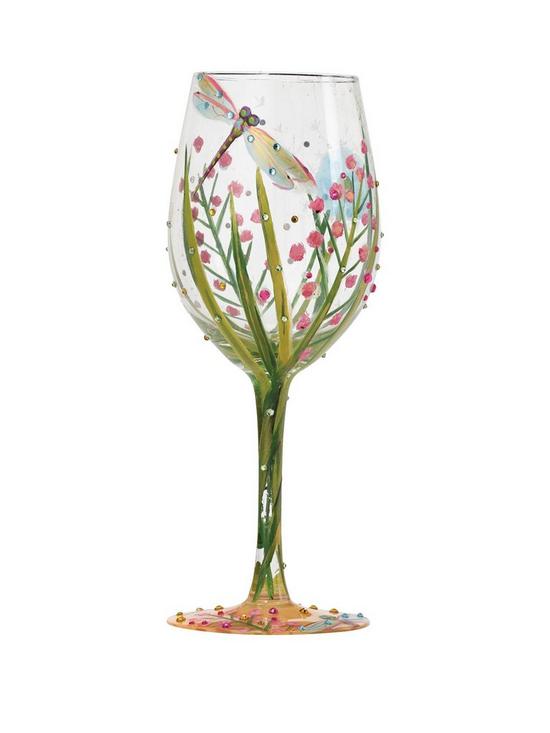 Lolita Dragonfly Hand Painted Wine Glass