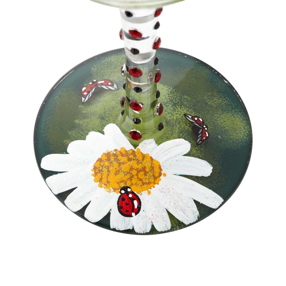 Lolita Ladybug Blown Hand Painted Wine Glass - Image 2