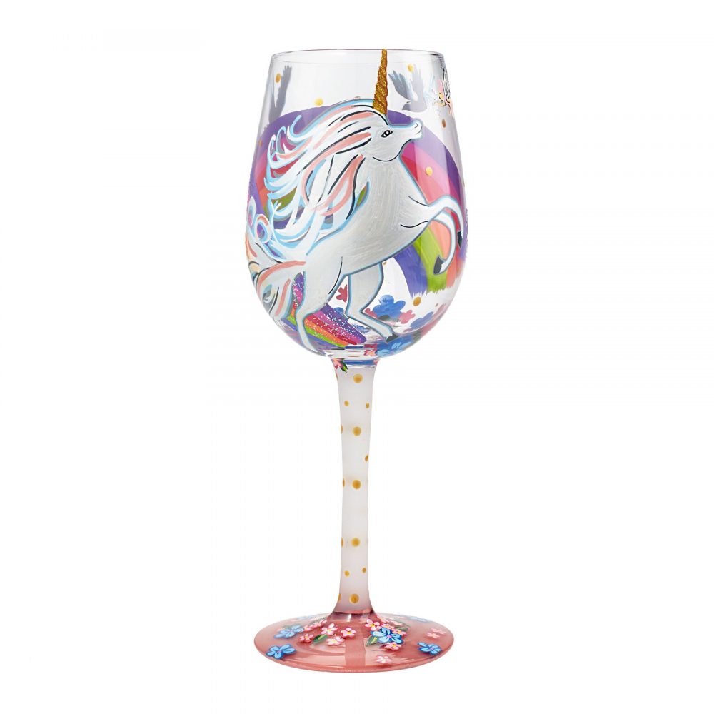 Lolita Unicorn Hand Painted Wine Glass