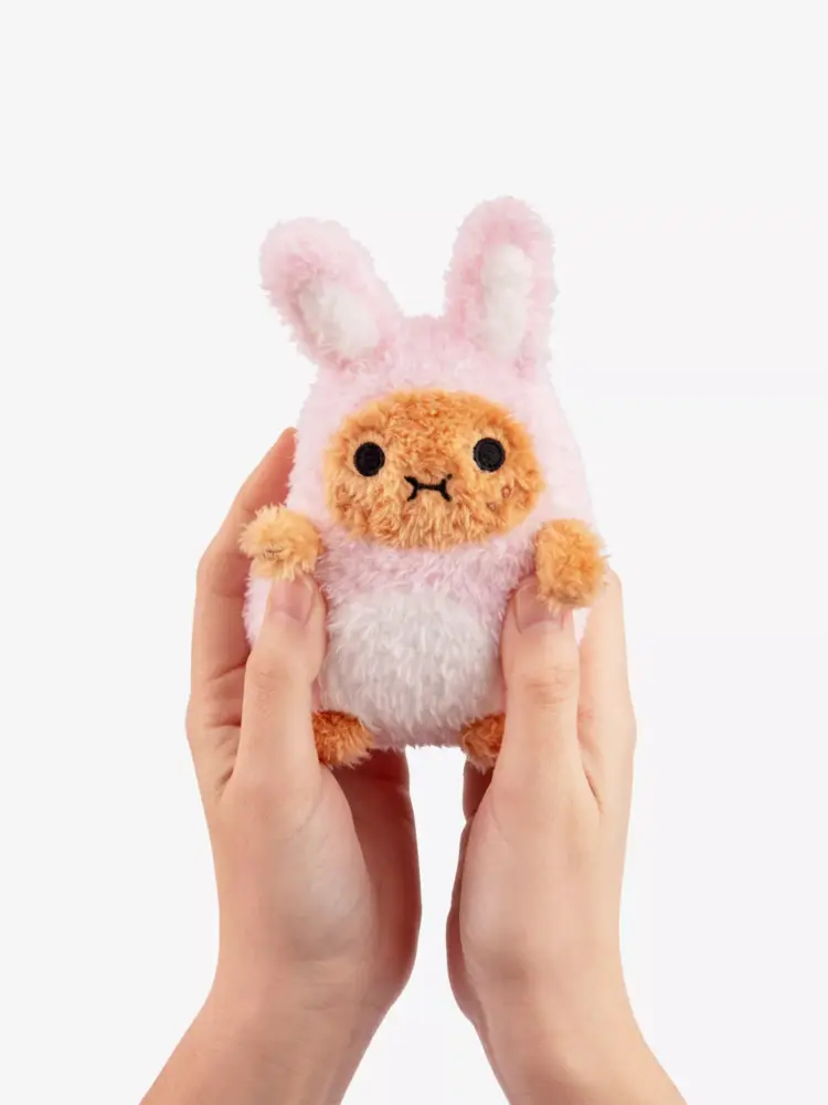 Noodoll Pink Rabbit Ricespud Mini Sitting Plush Toy 15cm - Image 2