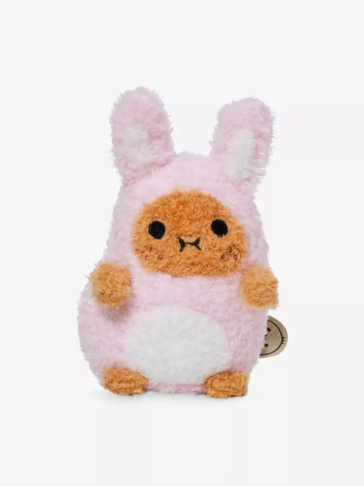 Noodoll Pink Rabbit Ricespud Mini Sitting Plush Toy 15cm