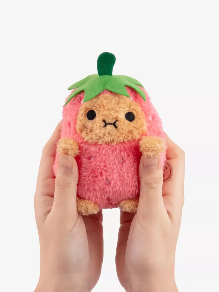 Noodoll Strawberry Ricespud Mini Sitting Plush Toy 13cm - Image 2