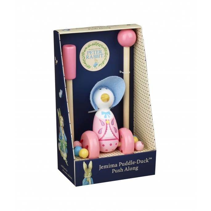 Jemima Puddle-Duck Wooden Push Along (Boxed) - Orange Tree Toys