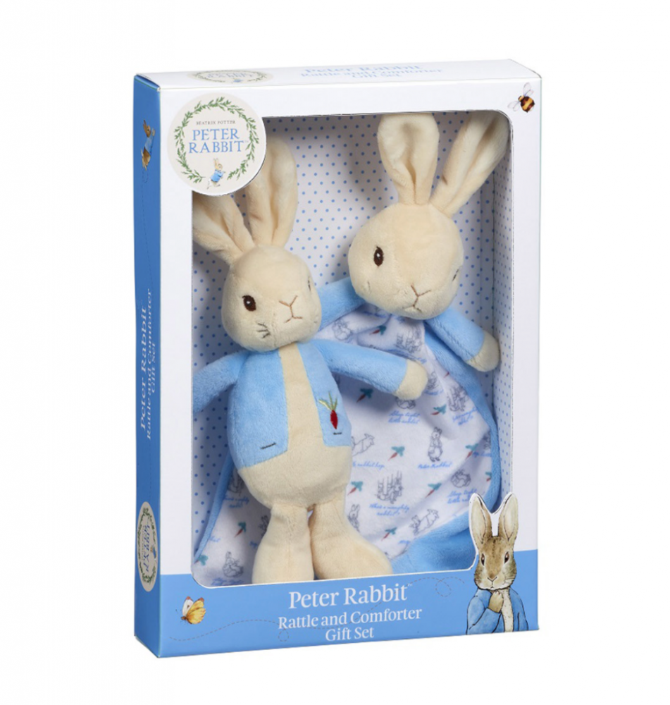 Peter Rabbit Rattle and Comforter Gift Set - Rainbow Designs