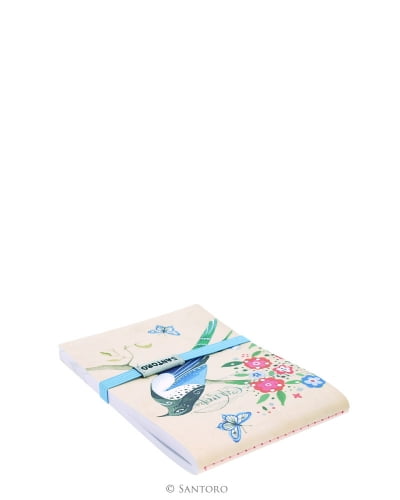 Santoro Eclectic Stitched Pocket Notebook - Black Headed Bird Study - Image 3