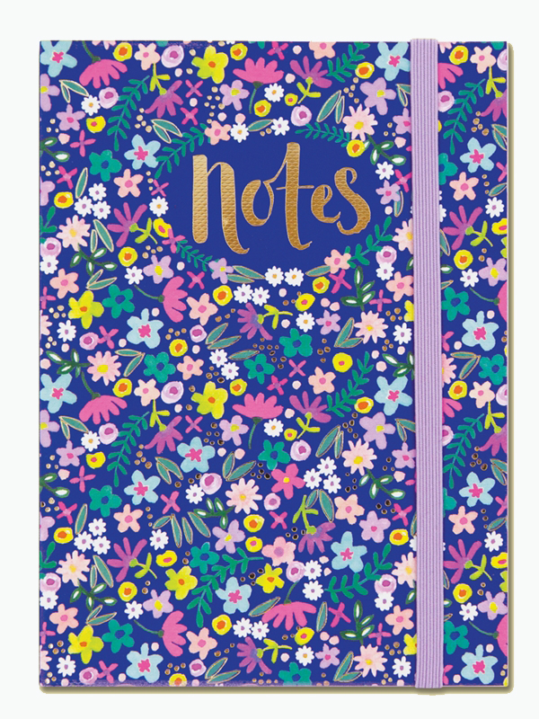 Navy Floral A6 Notebook - Rachel Ellen Designs