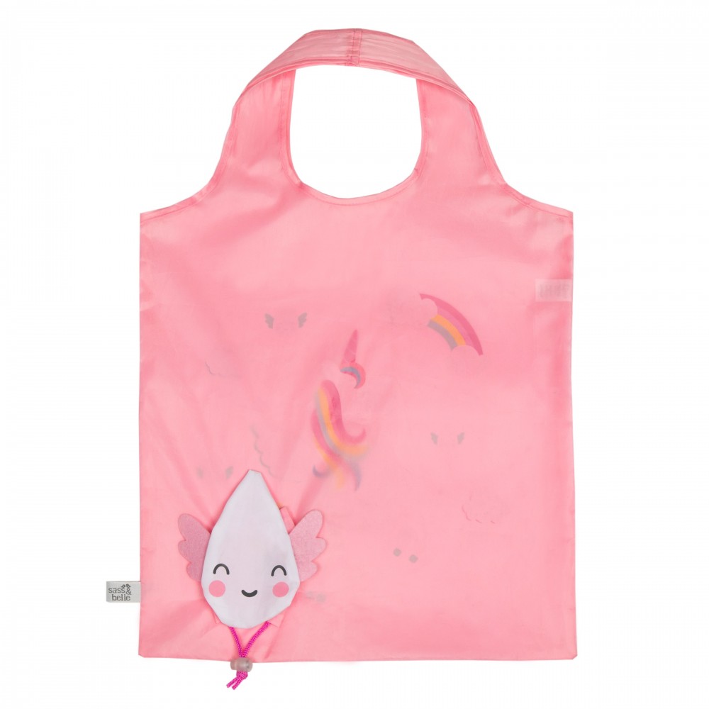 Rainbow Unicorn Raindrop Foldable Shopping Bag - Sass and Belle - Image 3