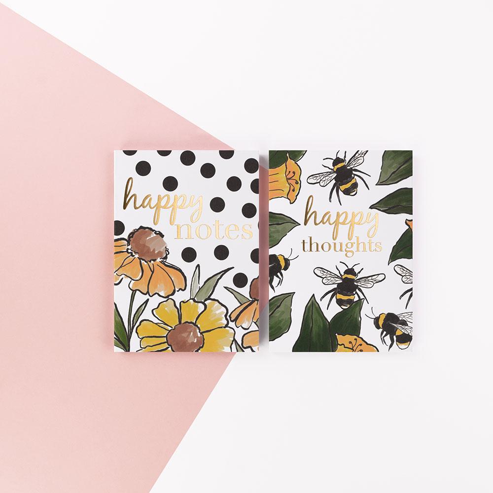 Secret Garden Two Pack of Notebooks - Happy Thoughts and Happy Notes - Soul UK, SGNBP03