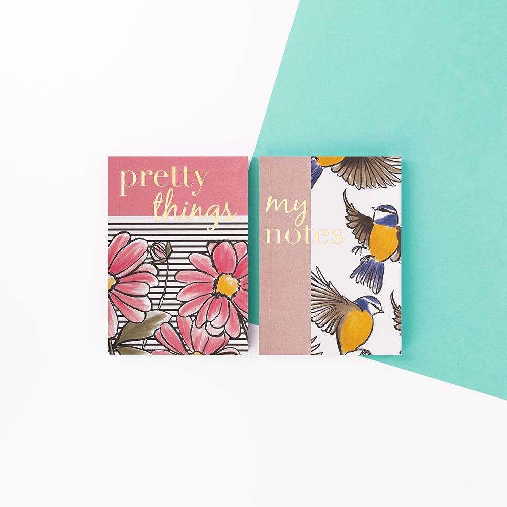 Secret Garden Two Pack of Notebooks - Pretty Things and My Notes - Soul UK, SGNBP01