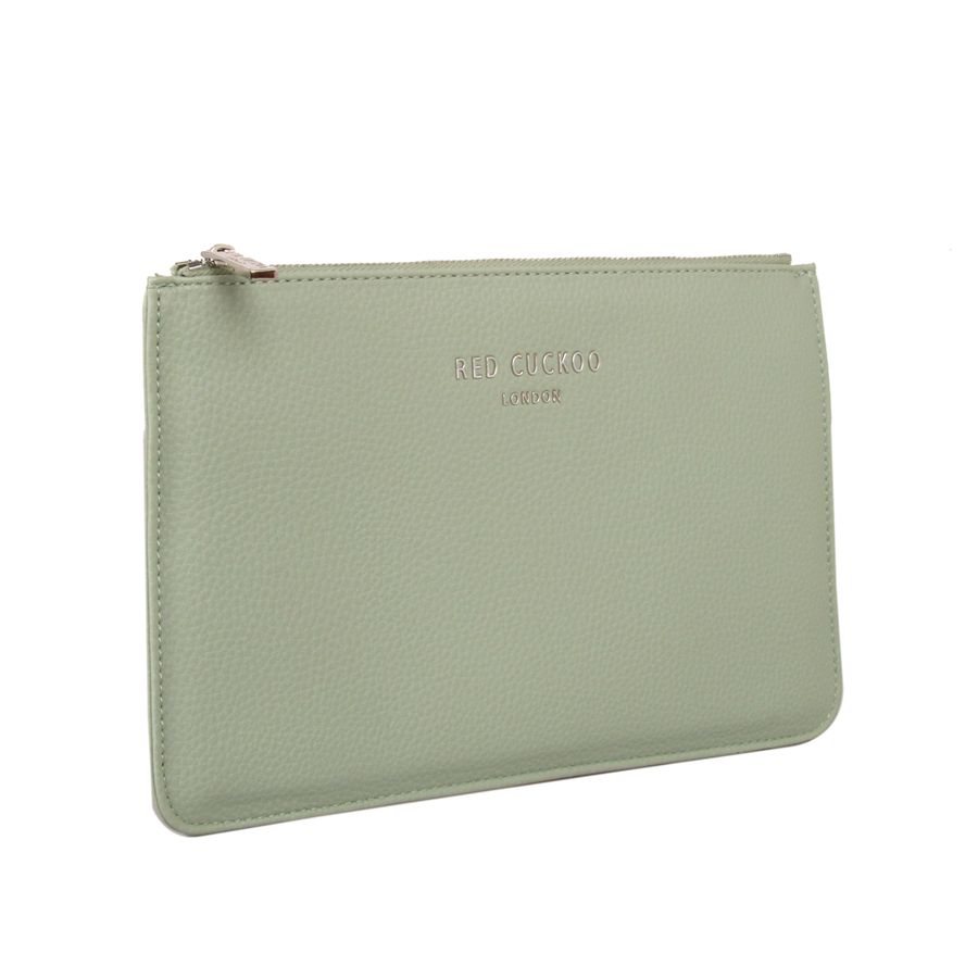 Red Cuckoo - 515 - Mint Green Flat Clutch Bag - Image 3