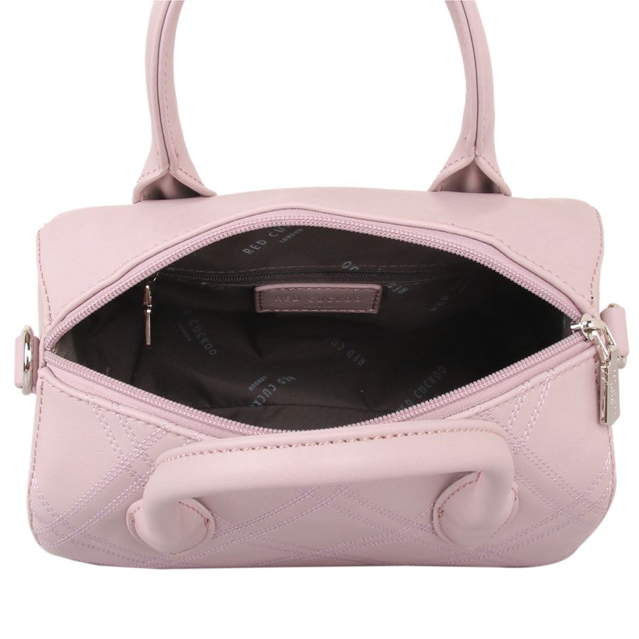 Red Cuckoo - 580 - Dusky Pink Stitch Detail Cross Body Grab Bag - Image 2