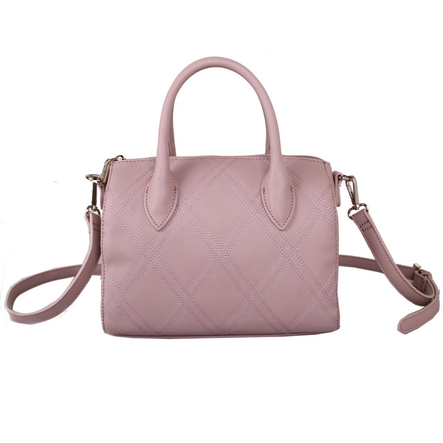 Red Cuckoo - 580 - Dusky Pink Stitch Detail Cross Body Grab Bag