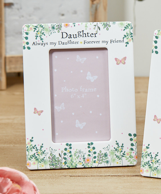 Daughter Floral Ceramic Photo Frame 6x4'' - Langs
