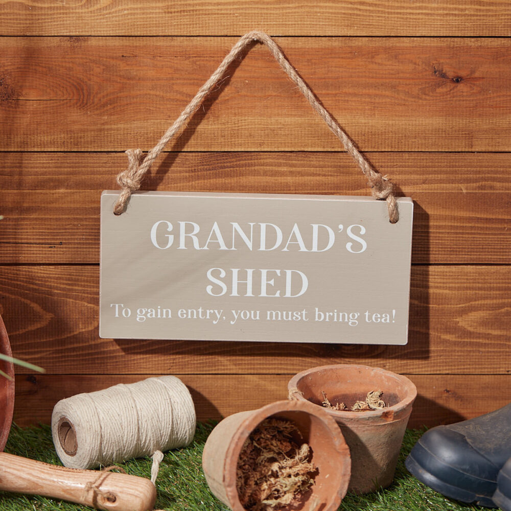 Grandad's Shed Wooden Hanging Plaque - Langs