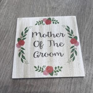 'Mother of the Groom' Wooden Floral Wedding Coaster - Langs
