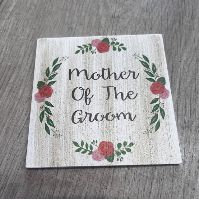 'Mother of the Groom' Wooden Floral Wedding Coaster - Langs
