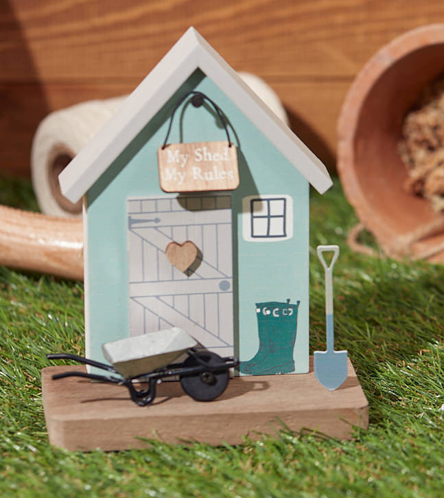 My Shed My Rules Wooden House Block Ornament - Langs